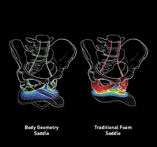 Selles Body Geometry et les selles traditionnelles