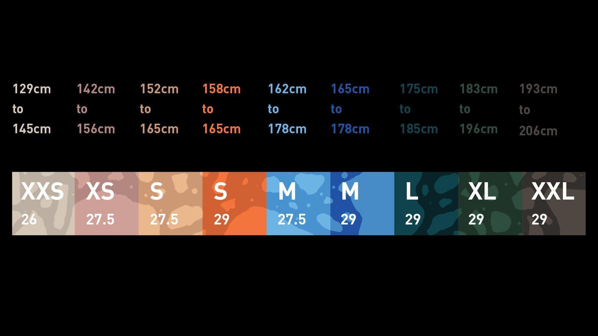 Specialized rockhopper store bike size chart