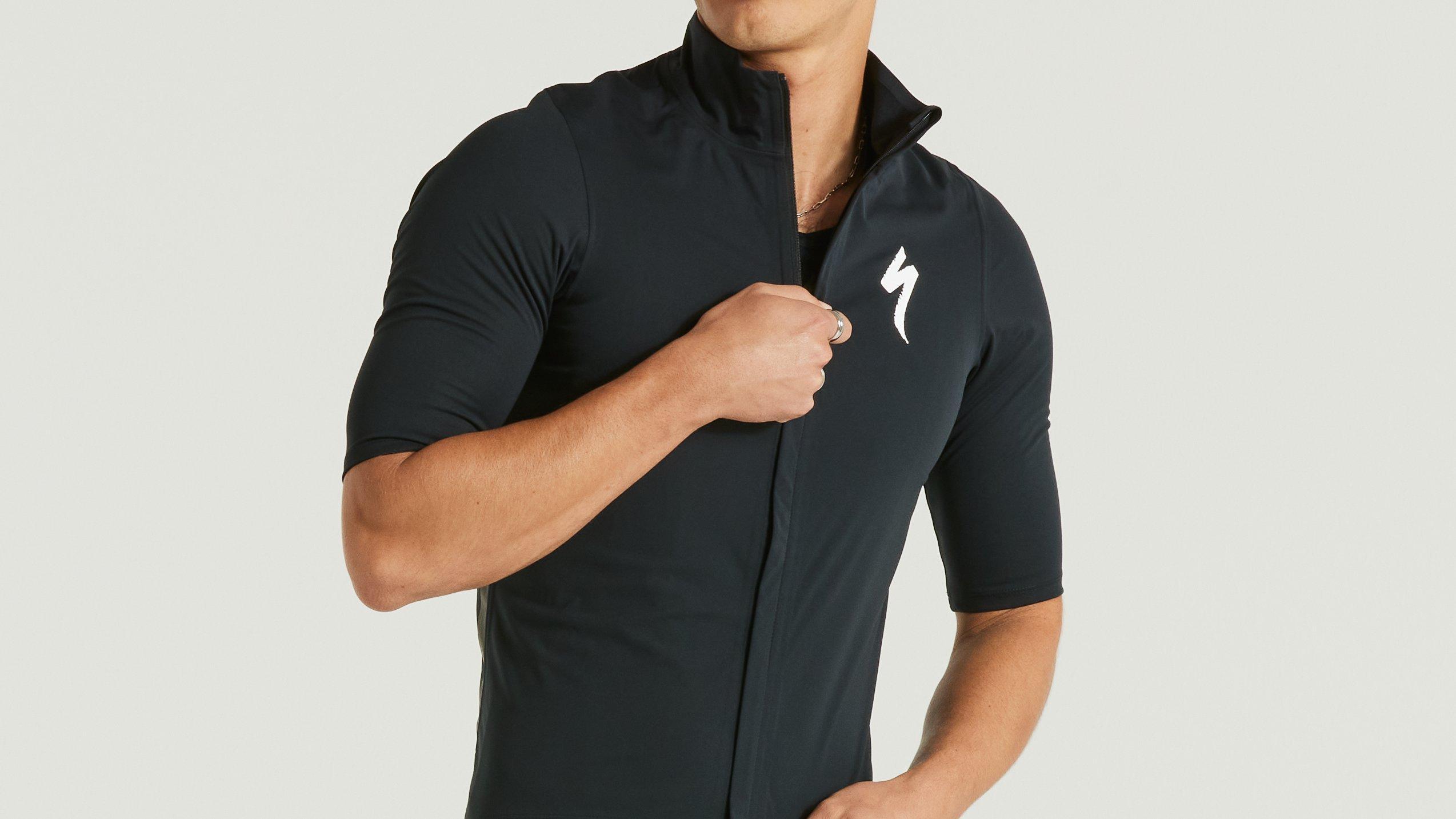 MEN'S SL PRO SHORT SLEEVE RAIN JERSEY BLK S(S ブラック): アパレル