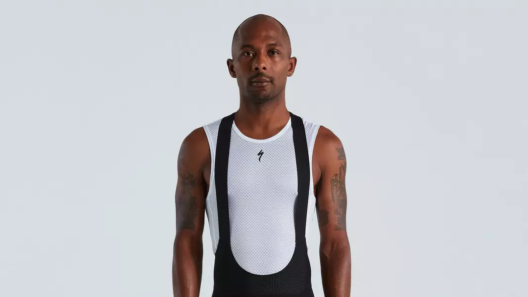 Men's SL Sleeveless Base Layer (White M) - Baselayer 