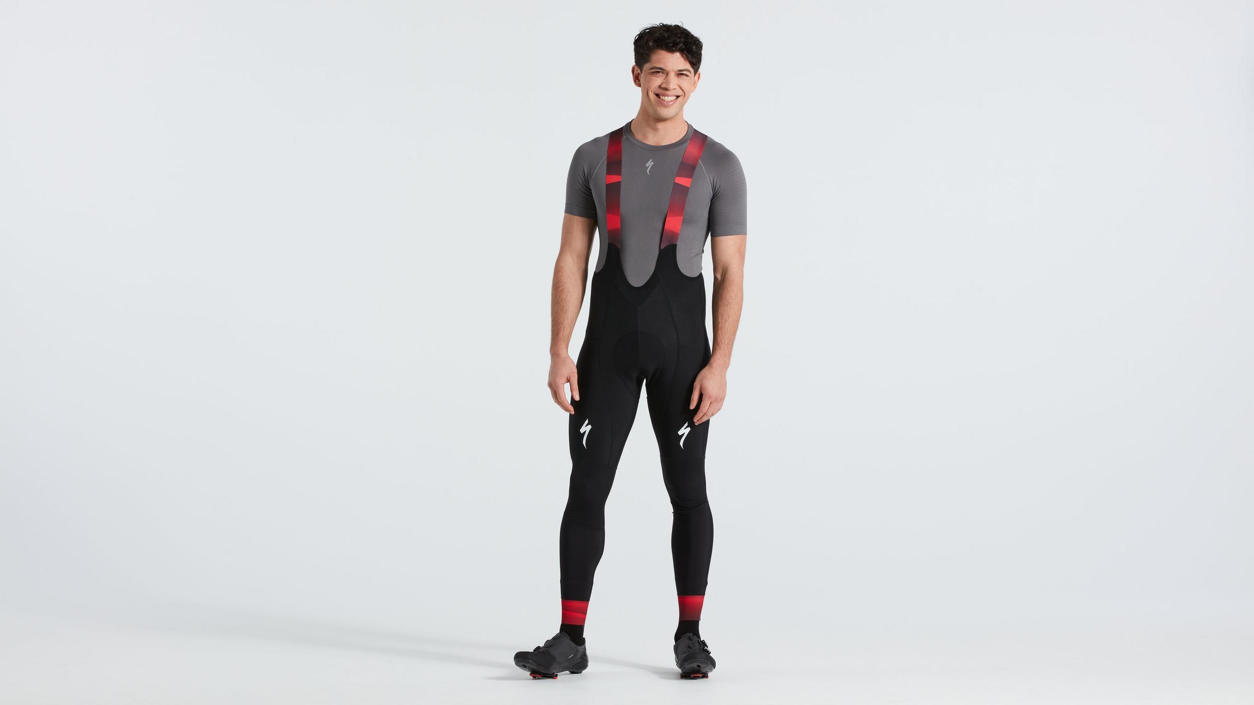 Mens Black Thermal Cycling Bib Tights