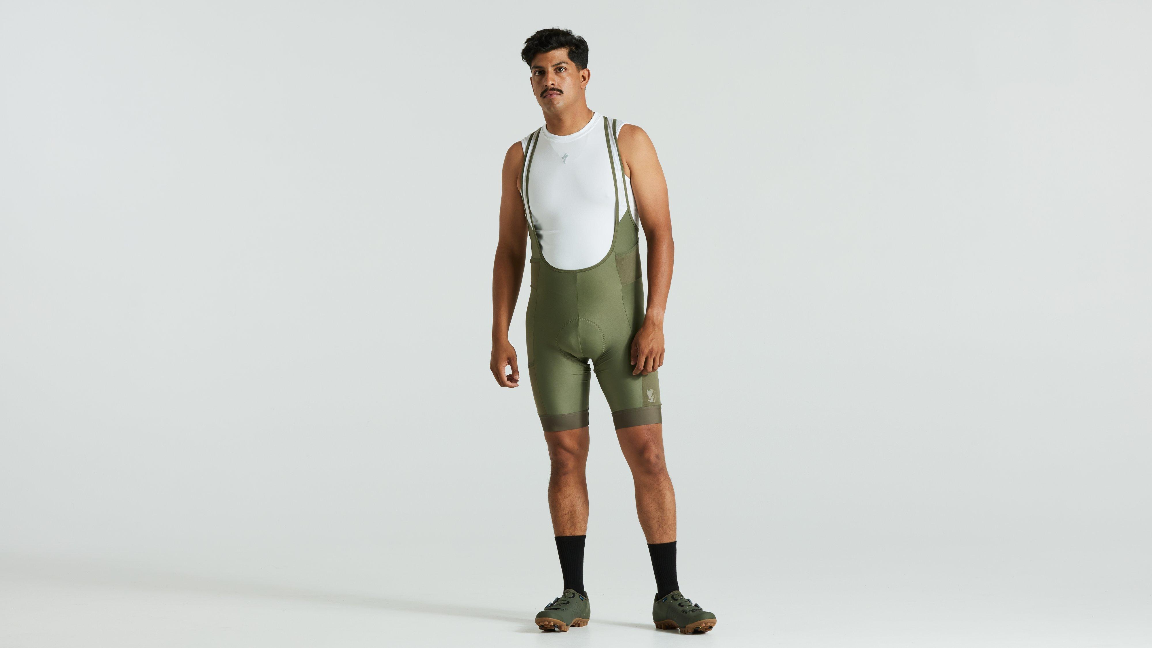 green bib shorts