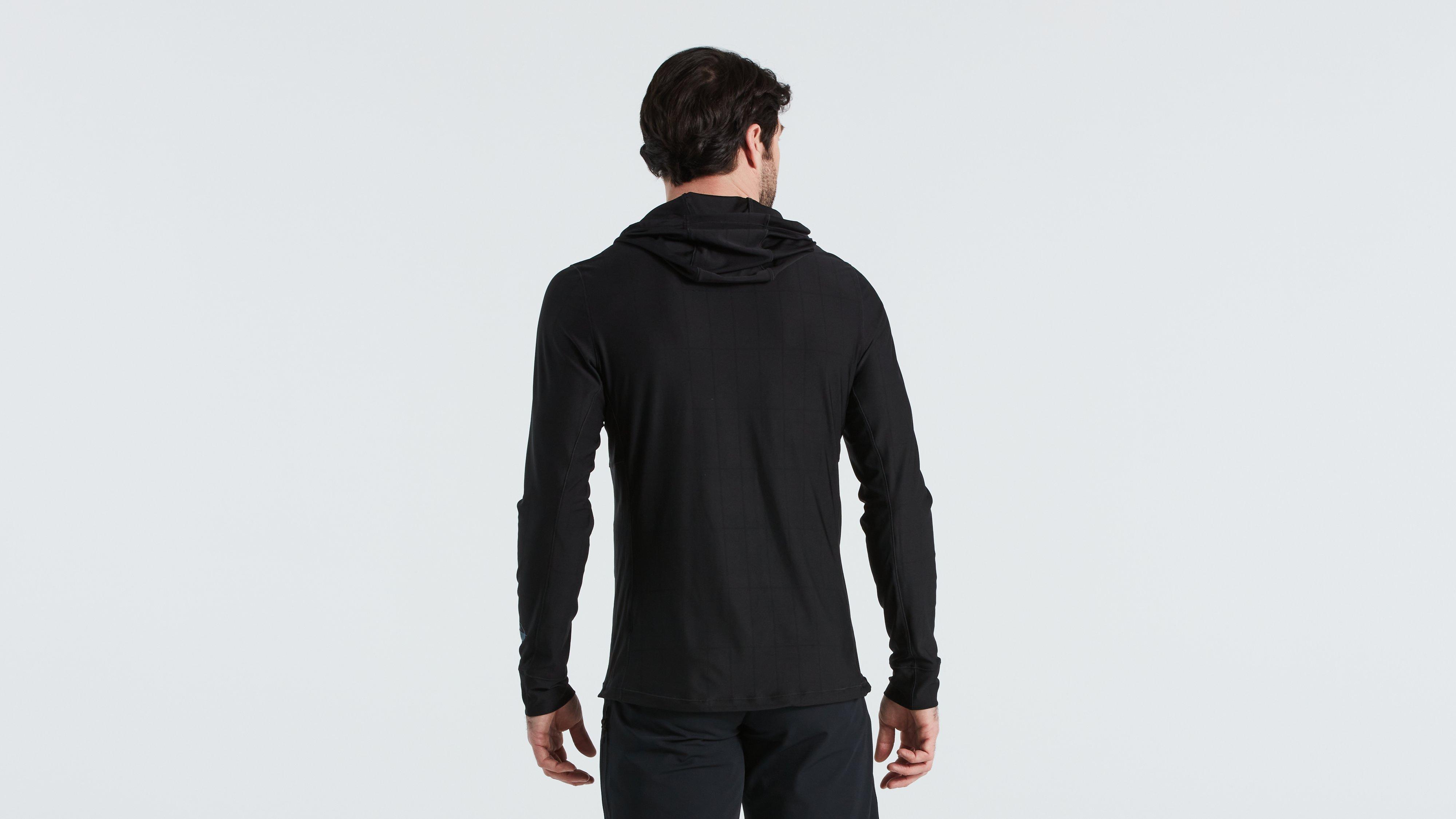 Mens thin 2024 black hoodie