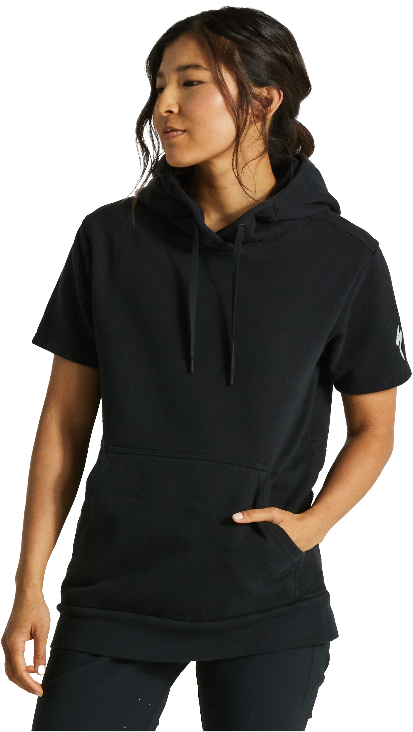 short sleeve long hoodie