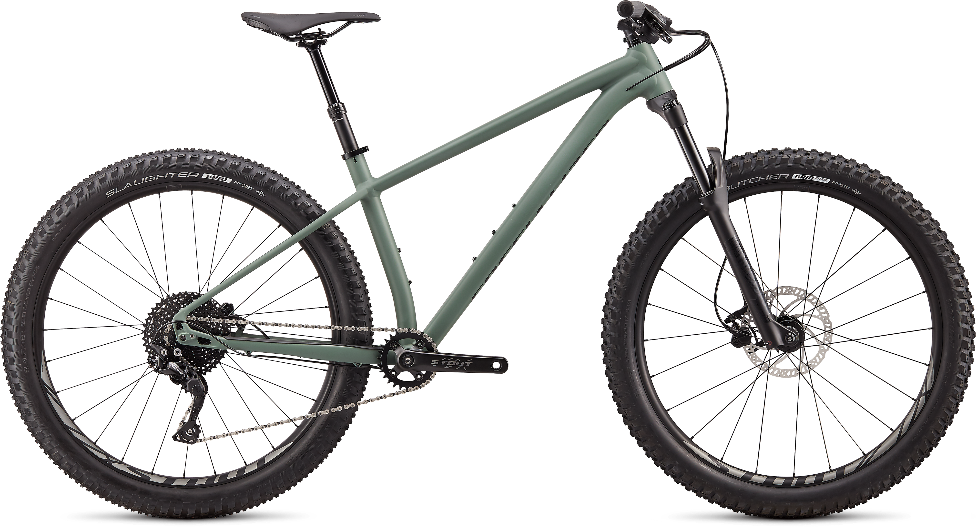 Fork Steel Fat Bike Green Color Military Opaque Frame 