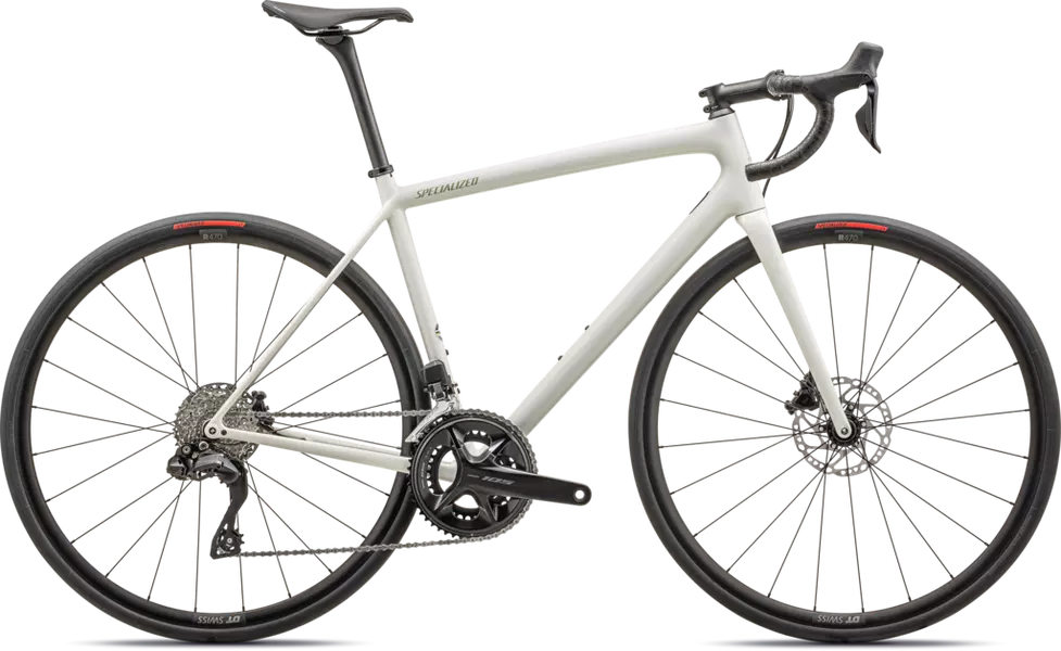 Aethos Comp Shimano 105 Di2 Gloss Dune White Metallic Spruce 58 Aethos TheFlow.bike