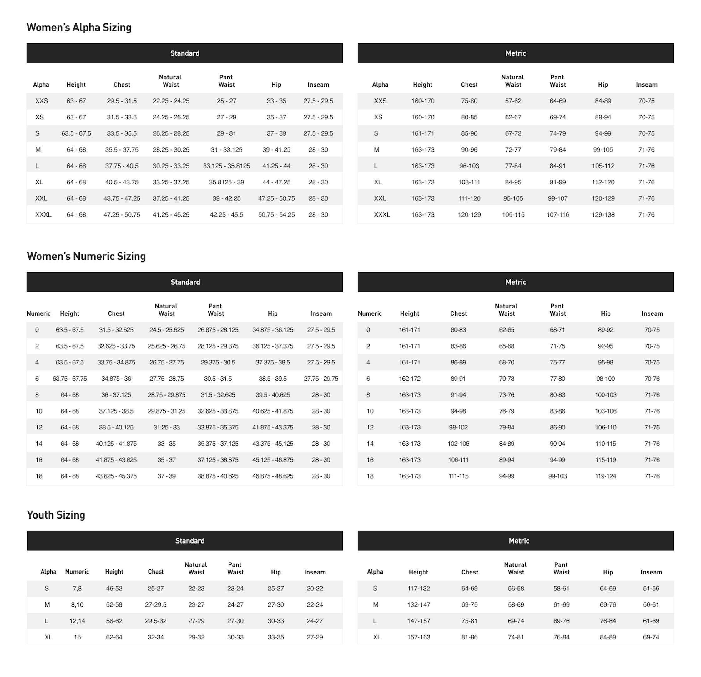 Size Chart