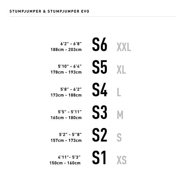 Size guide for 2017 Specialized SJ FSR Expert Carbon 29 (FRAMESET ONLY)